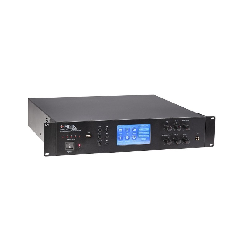 Amplificatore mixer 350W integrato a 6 zone con timer, USB, SD, BT e Radio