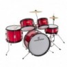 Drum Set 5 pcs junior metallic red