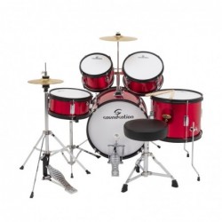 Drum Set 5 pcs junior metallic red