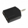 Adattatore jack Maschio 3,5mm stereo - 2 jack Femmina 6,3mm (conf. 4 pezzi)