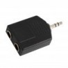 Adattatore jack Maschio 3,5mm stereo - 2 jack Femmina 6,3mm (conf. 4 pezzi)