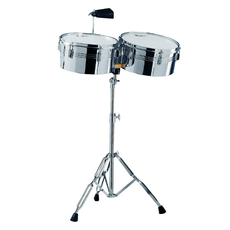 Set timbales con cowbell e supporto