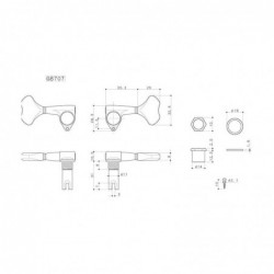 Set Meccaniche per Basso Elettrico ed Acustico, L4, Cromato