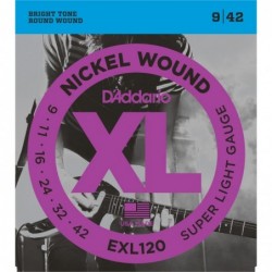 Nickel Wound Electric Guitar Strings, Super Light, 9-42