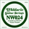 D'Addario NW026 Nickel Wound Electric Guitar Single String, .026