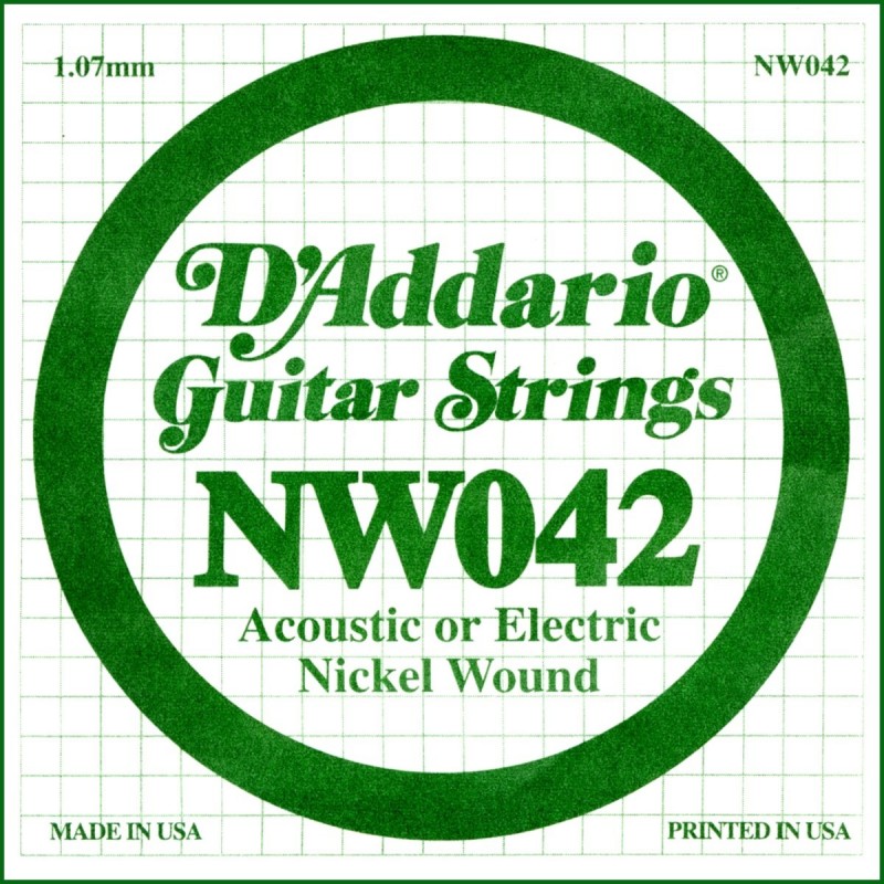 Nickel Wound Electric Guitar Single String, .042