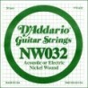 D'Addario NW032 Nickel Wound Electric Guitar Single String, .032