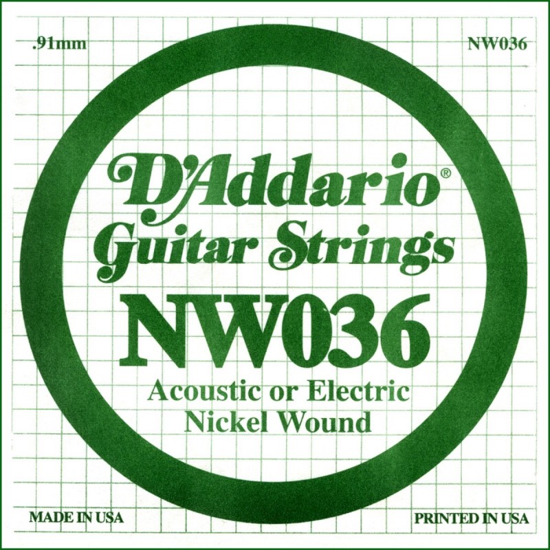 Nickel Wound Electric Guitar Single String, .036