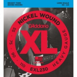 Nickel Wound Bass Guitar Strings, Heavy, 55-110, Long Scale