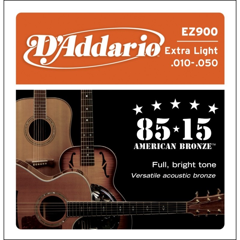 85/15 Bronze Acoustic Guitar Strings, Extra Light, 10-50