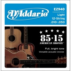 85/15 12-String Bronze Acoustic Guitar Strings, Light, 10-47