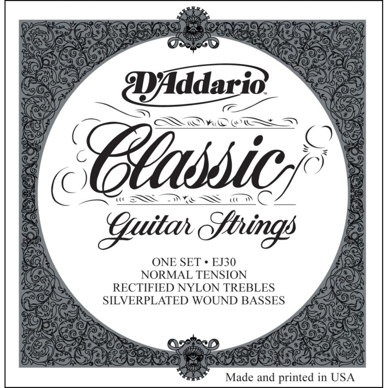 D'Addario EJ30 Classics Rectified Classical Guitar Strings, Normal Tension