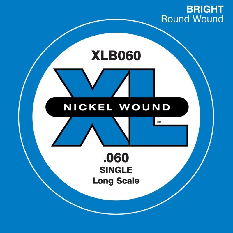 Nickel Wound Bass Guitar Single String, Long Scale, .060