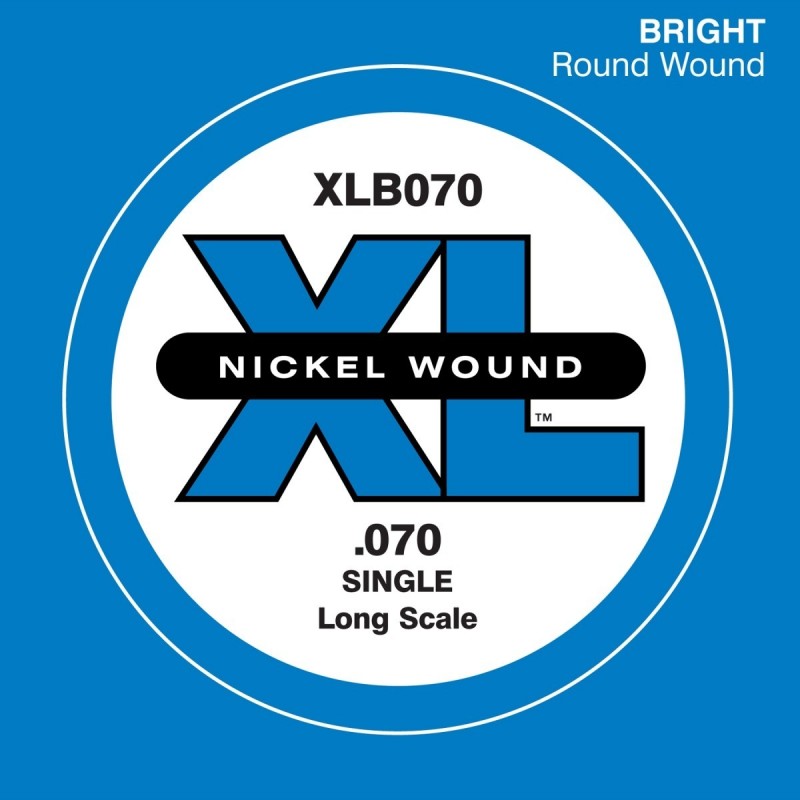 Nickel Wound Bass Guitar Single String, Long Scale, .070