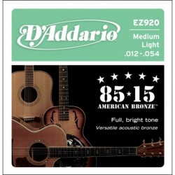 85/15 Bronze Acoustic Guitar Strings, Medium Light, 12-54