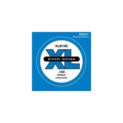 D'Addario XLB100 Nickel Wound Bass Guitar Single String, Long Scale, .100