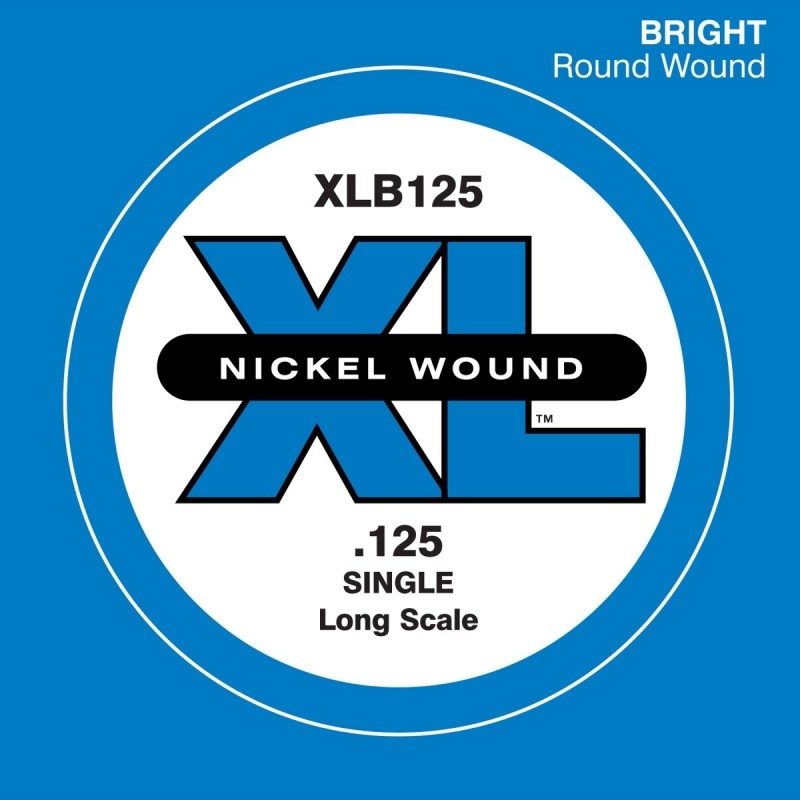 Nickel Wound Bass Guitar Single String, Long Scale, .125