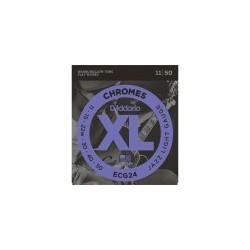 D'Addario ECG24 Chromes Flat Wound Electric Guitar Strings, Jazz Light, 11-50