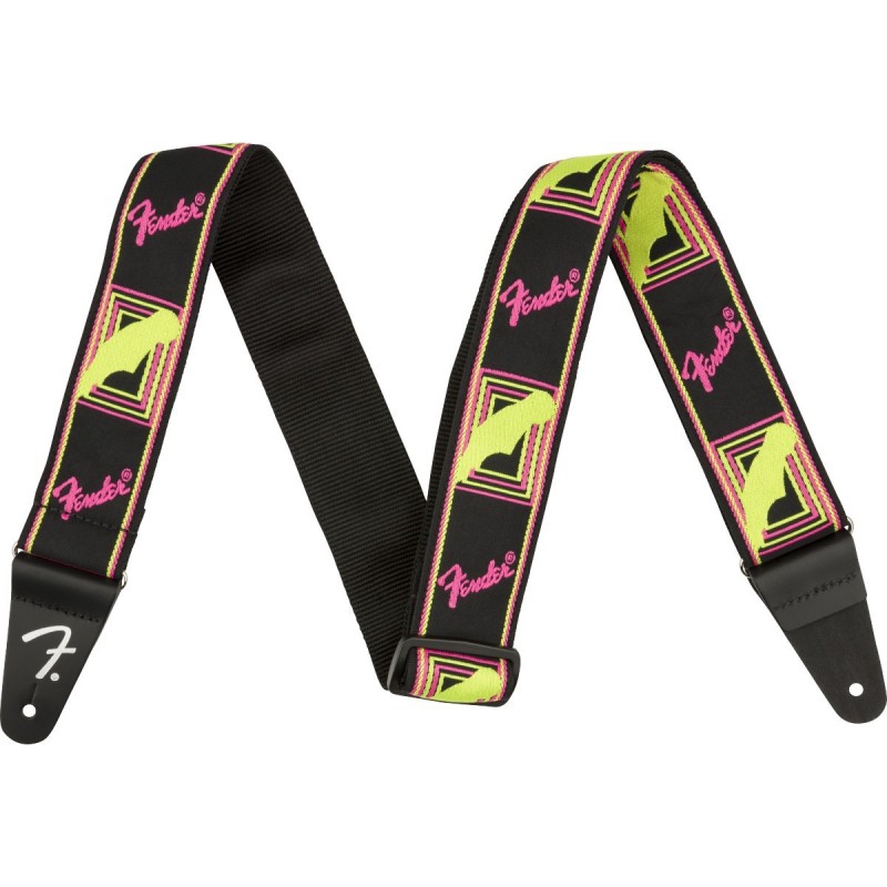 Tracolla Fender Neon Monogrammed, Yellow/Pink