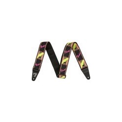 Tracolla Fender Neon Monogrammed, Yellow/Pink