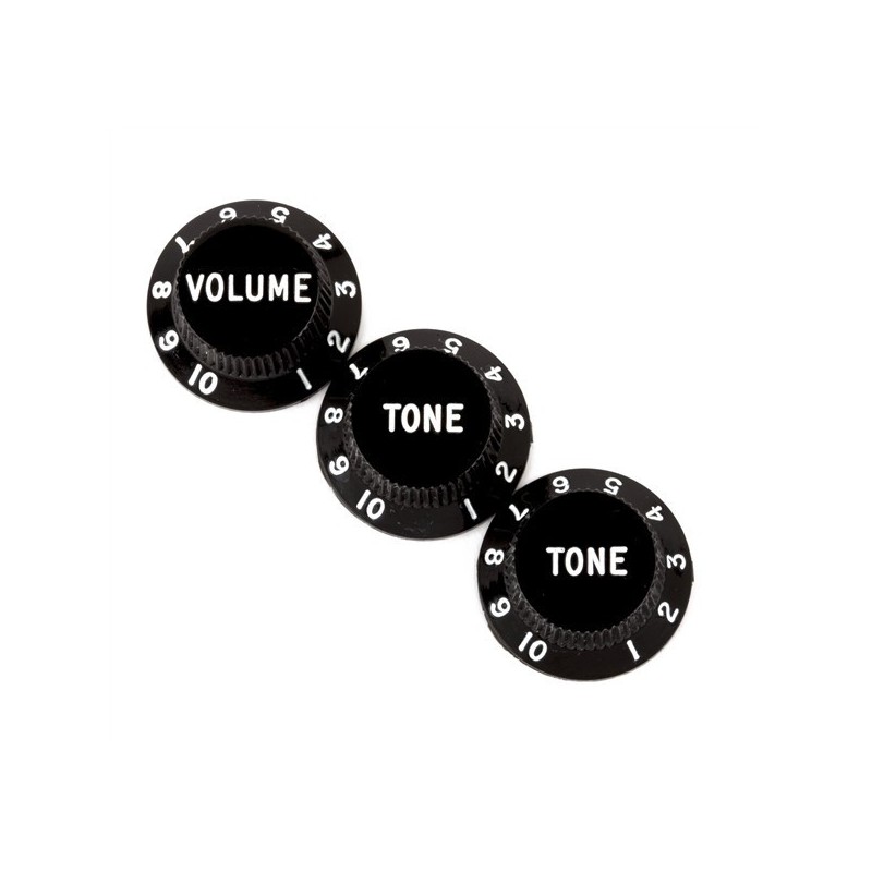 Confezione da 3 manopole Stratocaster® Black (Tone volume)