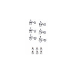 Bloccaggio Stratocaster® / Telecaster® Staggered Tuning Machines Brushed Chrome 6-pack