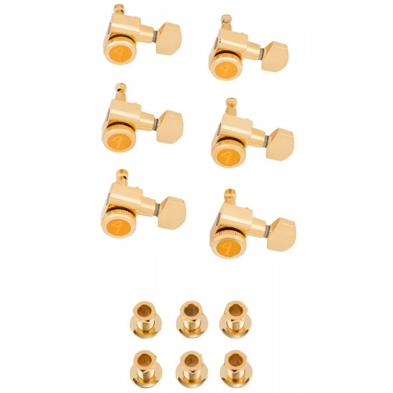 Bloccaggio Stratocaster® / Telecaster® Staggered Tuning Machines (Gold), confezione da 6