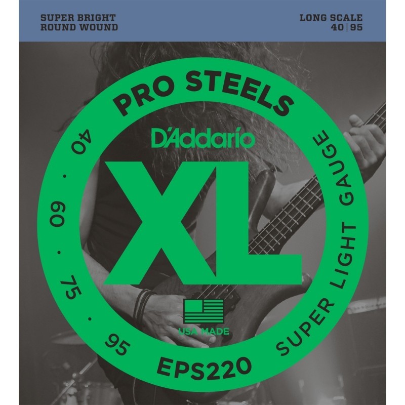 ProSteels Bass Guitar Strings, Super Light, 40-95, Long Scale