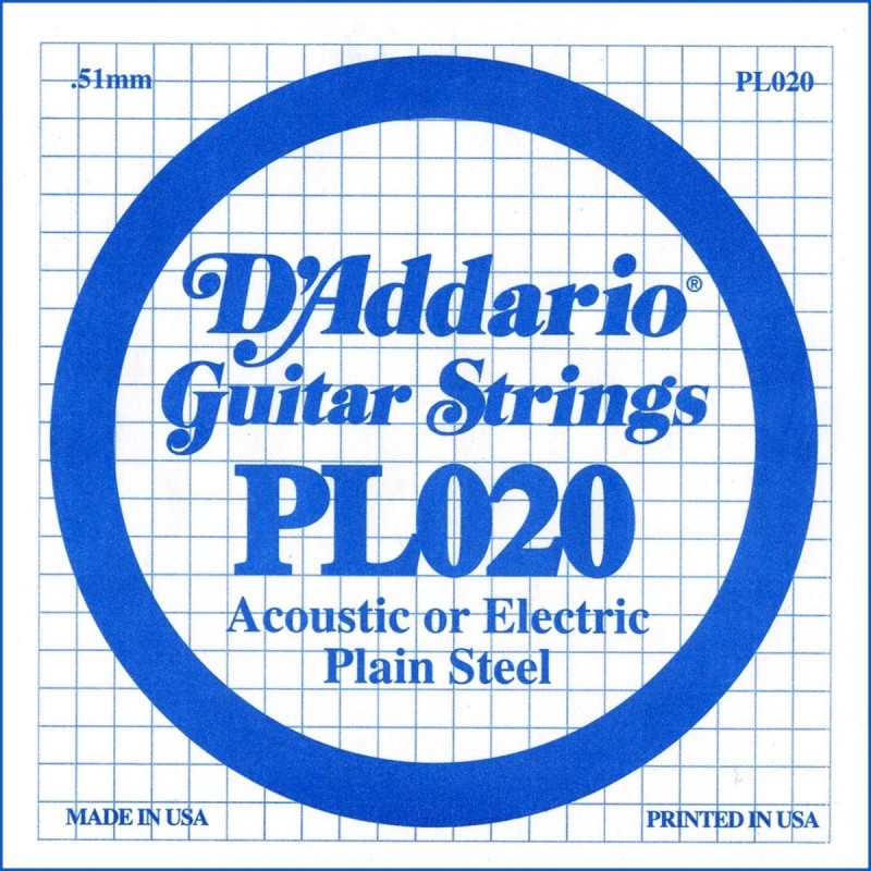 Plain Steel Guitar Single String, .020