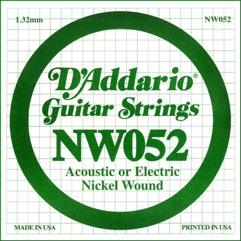 Nickel Wound Electric Guitar Single String, .052