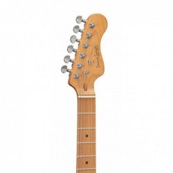 Chitarra elettrica double cutaway con 2 single coil + humbucker splittabile e meccaniche autobloccanti (equipaggiata Wilkinson,