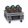 Set of 6 IP65 battery-powered PARs with 10W 6in1 LED in flight case with recharge function