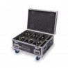Set of 6 IP65 battery-powered PARs with 10W 6in1 LED in flight case with recharge function
