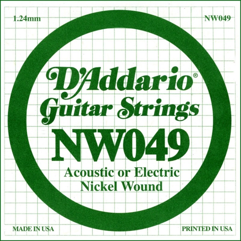 Nickel Wound Electric Guitar Single String, .049