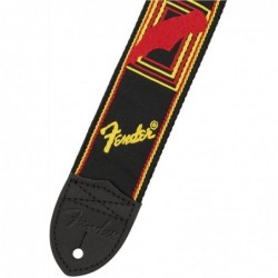 Tracolla Fender® 2" Monogrammed Black/Yellow/Red