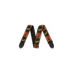 Tracolla Fender® 2" Monogrammed Black/Yellow/Red