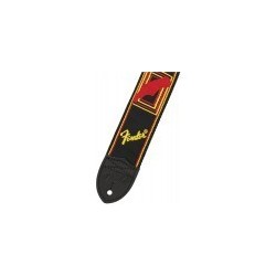 Tracolla Fender® 2" Monogrammed Black/Yellow/Red