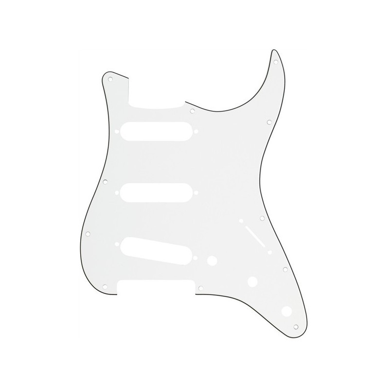 Fender Parts Battipenna Stratocaster S/S/S Montaggio a 11 fori Parchment P/B/P, a 3 strati