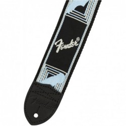 Tracolla Fender® 2" Monogrammed Black/Light Grey/Blue