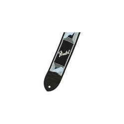 Tracolla Fender® 2" Monogrammed Black/Light Grey/Blue