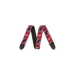 Tracolla Fender® 2" Monogrammed Red/White/Blue