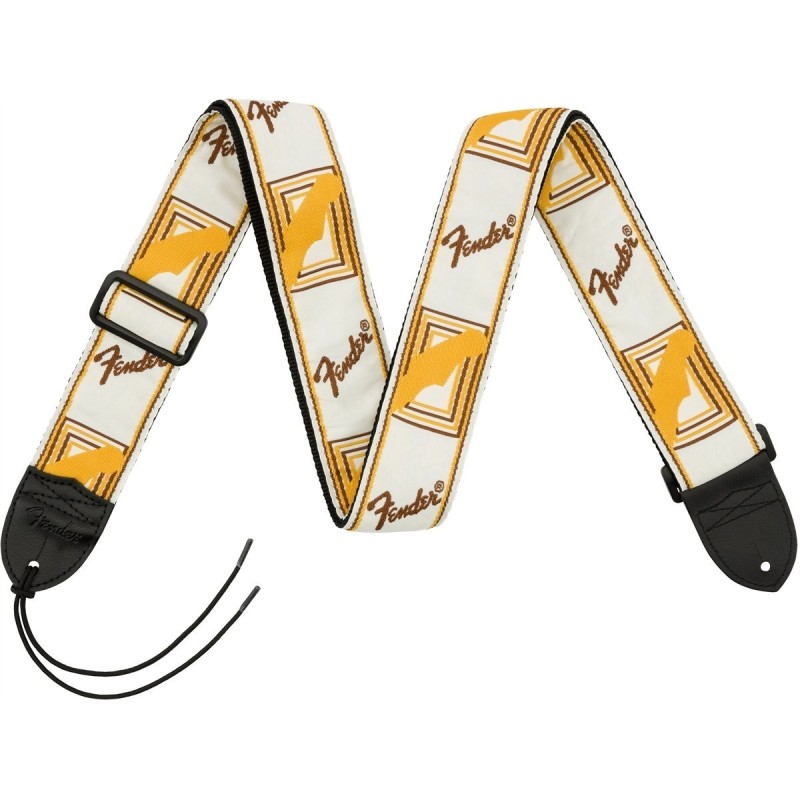 Tracolla Fender® 2" Monogrammed White/Brown/Yellow