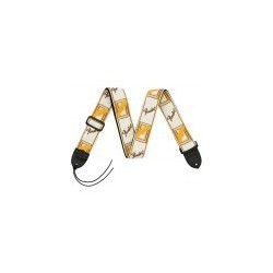 Tracolla Fender® 2" Monogrammed White/Brown/Yellow