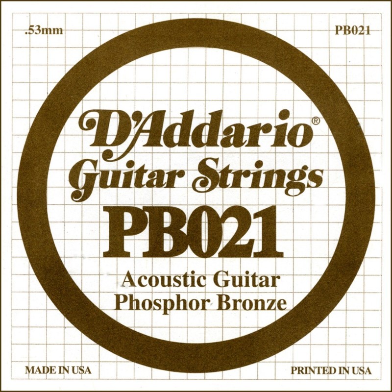 Phosphor Bronze Wound Acoustic Guitar Single String, .021