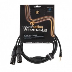 Cavo adattatore Wiremaster Mini jack stereo 3.5 - 2 x XLR maschio / 1.5 mt