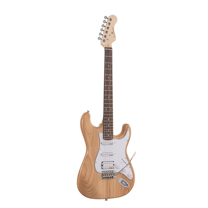 Chitarra elettrica double cutaway con 2 single coil + humbucker splittabile e meccaniche autobloccanti (equipaggiata Wilkinson,