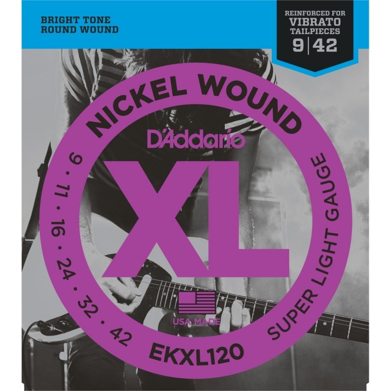 Nickel Wound Electric Guitar Strings, Super Light, Reinforced, 9-42