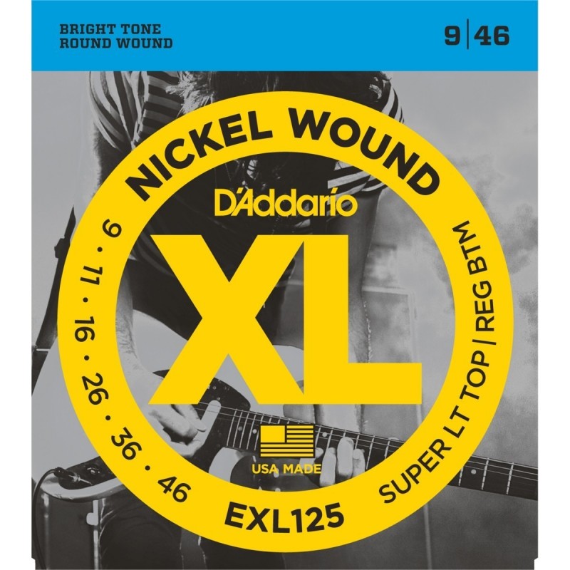 Nickel Wound Electric Guitar Strings, Super Light Top/ Regular Bottom, 9-46