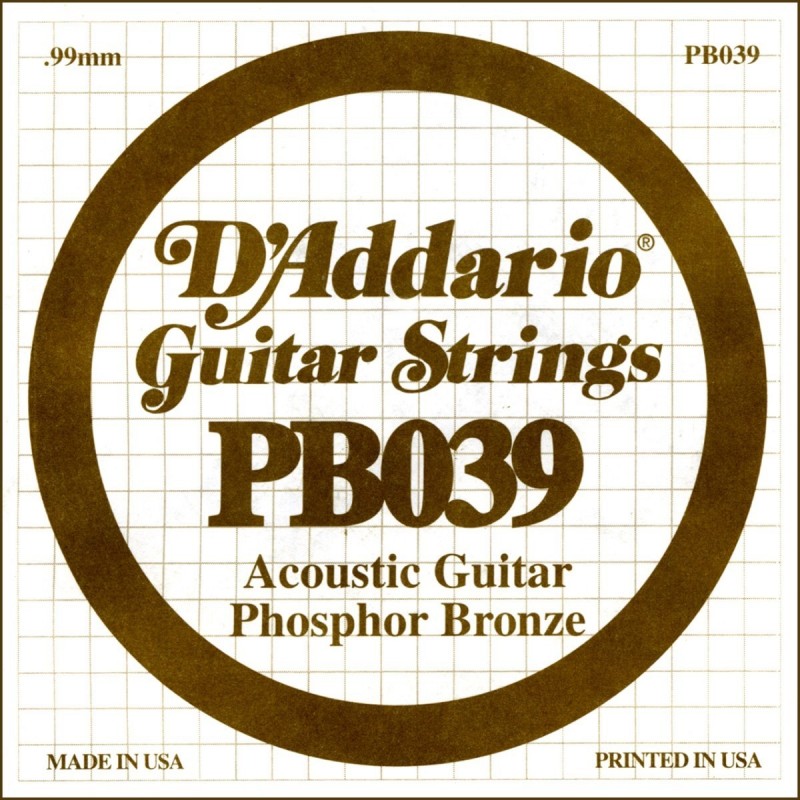 Phosphor Bronze Wound Acoustic Guitar Single String, .039