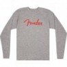 Maglietta Fender® Spaghetti Logo L/S, Grigio Melange, S